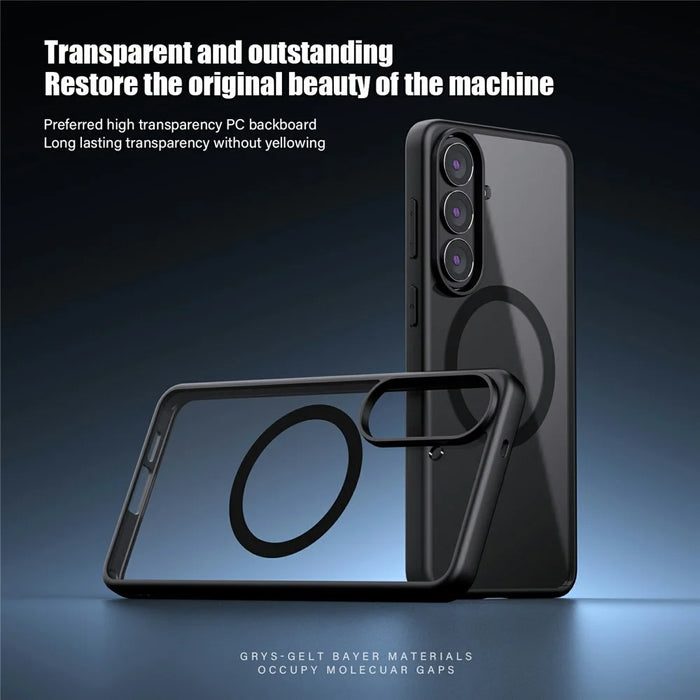 For Samsung Galaxy S26+ Magnetic Case Hard PC + Soft TPU Shockproof Phone Cover - Black - 4