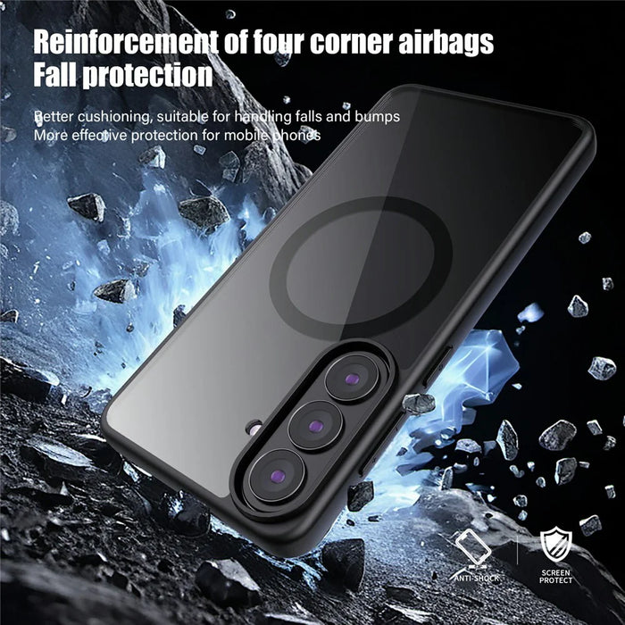 For Samsung Galaxy S26+ Magnetic Case Hard PC + Soft TPU Shockproof Phone Cover - Black - 5