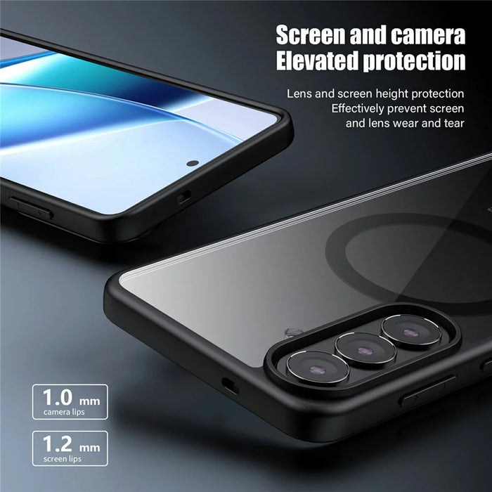 For Samsung Galaxy S26+ Magnetic Case Hard PC + Soft TPU Shockproof Phone Cover - Black - 6