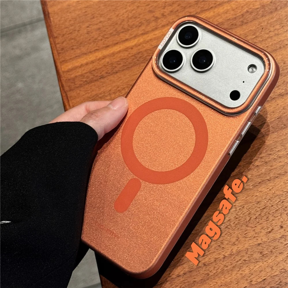 CICI-CITY For iPhone 17 Pro Magnetic Phone Case with Detachable Metal Camera Frame PC Hard Cover - Orange - 4
