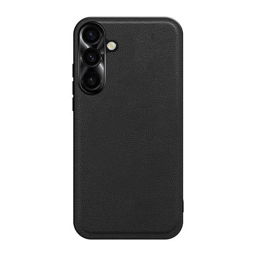For Samsung Galaxy S26 Case PU + TPU + PC Phone Back Cover with Metal Lens Frame - Black - 1