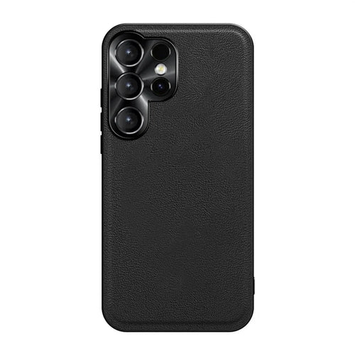 For Samsung Galaxy S26 Ultra Case PU + TPU + PC Phone Back Cover with Metal Lens Frame - Black - 1