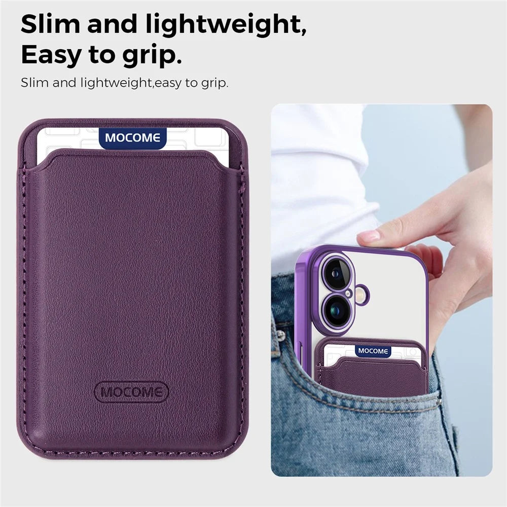 For iPhone 17 Case Compatible with MagSafe TPU + PC Mobile Cover with Card Bag - Purple - 6