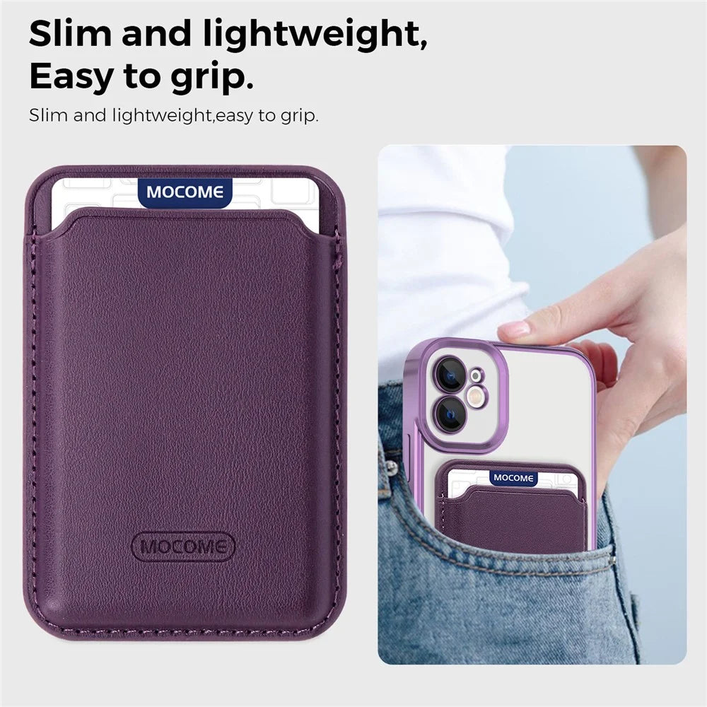 For iPhone 11 Magnetic Phone Case TPU + PC Mobile Cover with Card Bag - Purple - 6