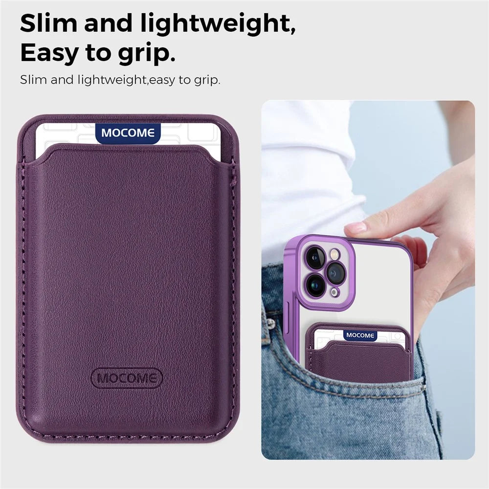 For iPhone 11 Pro Max Magnetic Phone Case TPU + PC Mobile Cover with Card Bag - Purple - 6