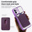 For iPhone 12 Case Compatible with MagSafe TPU + PC Mobile Cover with Card Bag - Purple - 3
