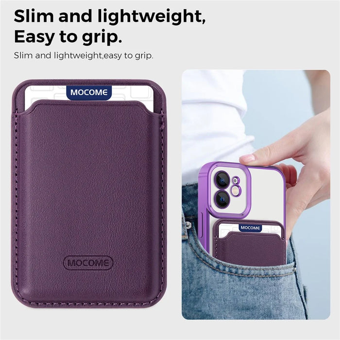 For iPhone 12 Case Compatible with MagSafe TPU + PC Mobile Cover with Card Bag - Purple - 6