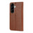 For Samsung Galaxy A57 5G Case Crazy Horse Texture Split Leather Wallet Phone Cover - Light Brown - 7