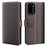 AMORUS For OnePlus Ace 6 5G Stand Cases Calf Texture Genuine Split Leather Wallet Phone Cover - Brown - 1