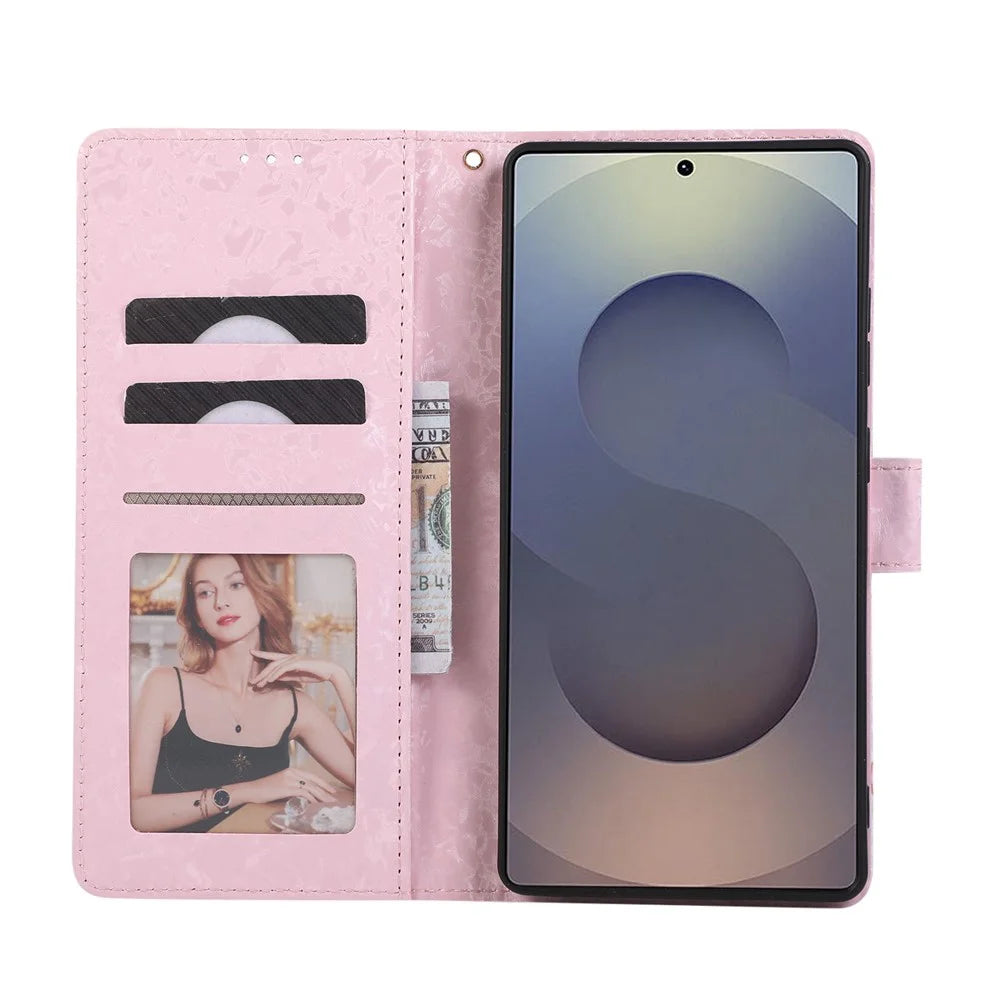 For Samsung Galaxy S26 Ultra Case RFID Blocking Flower Leather Phone Cover - Butterfly Flower - 3