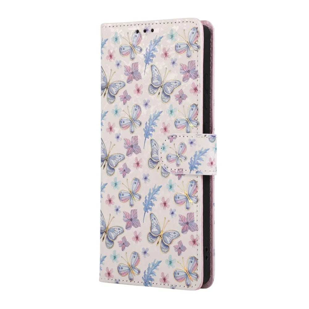 For Samsung Galaxy S26 Ultra Case RFID Blocking Flower Leather Phone Cover - Butterfly Flower - 5