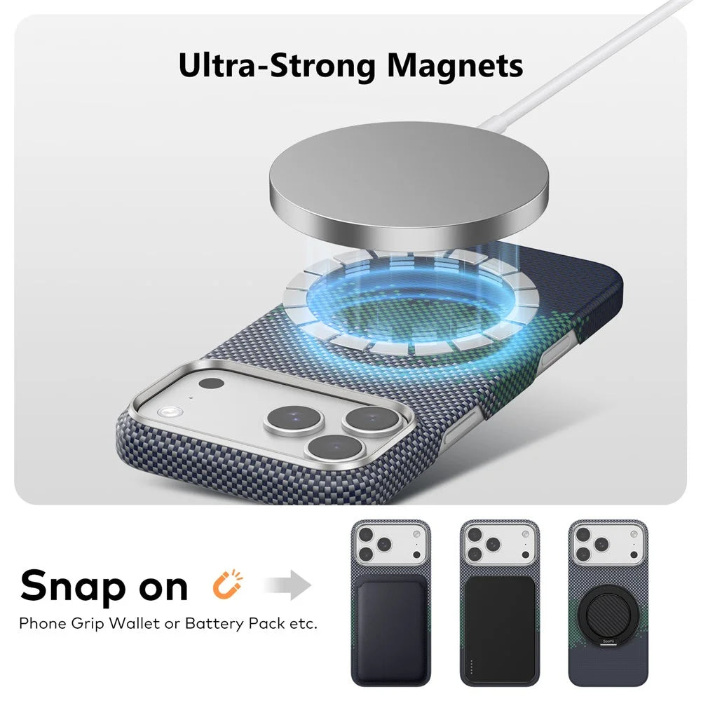 SOOPII For iPhone 17 Pro Max Case Compatible with MagSafe Ultra Thin Aramid Fiber Phone Cover - Gradient Color - 2