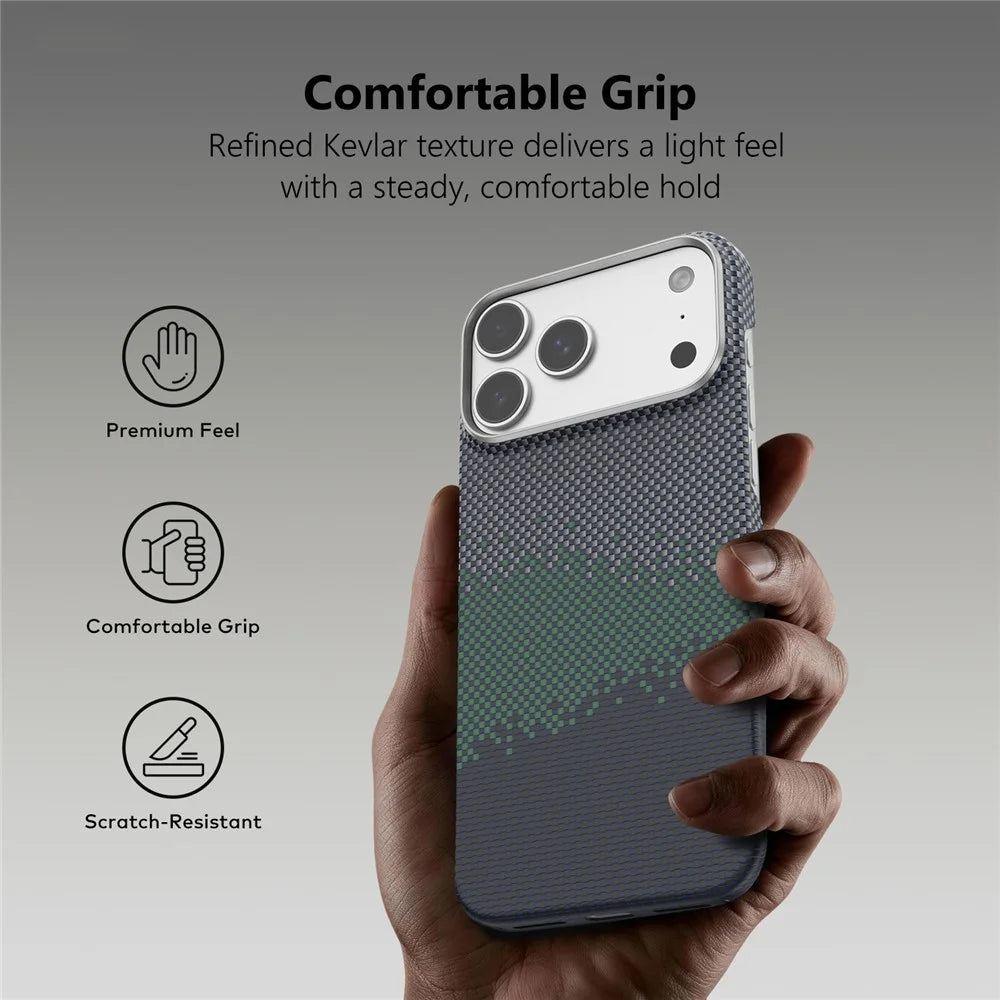 SOOPII For iPhone 17 Pro Max Case Compatible with MagSafe Ultra Thin Aramid Fiber Phone Cover - Gradient Color - 4