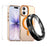 ENKAY HAT PRINCE For iPhone 17 Magnetic Case PC Clear Phone Cover with 9H Screen Protector + Aluminium Alloy Camera Lens Protector Compatible with MagSafe - Orange - 1