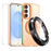 ENKAY HAT PRINCE Magnetic Case For Samsung Galaxy S25+  /  S24+ PC Clear Phone Cover with 0.18mm High Aluminium-silicon Glass Film + Aluminium Alloy Camera Lens Protector - Orange - 1