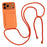For iPhone 18 Pro Max / 17 Pro Max Liquid Silicone Card Slot Cover Anti Scratch Protection Phone Case with Strap - Orange - 1