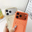 For iPhone 18 Pro Max / 17 Pro Max Case Liquid Silicone Card Holder Protective Phone Cover with Adjustable Crossbody Strap - Orange - 6