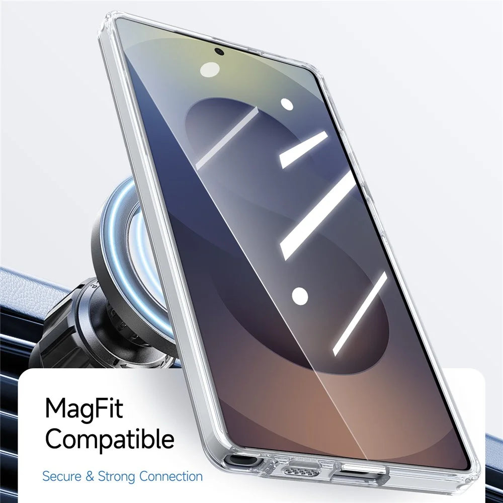 For Samsung Galaxy S25 Ultra Magnetic Case TPU Acrylic Phone Back Cover - Orange - 3