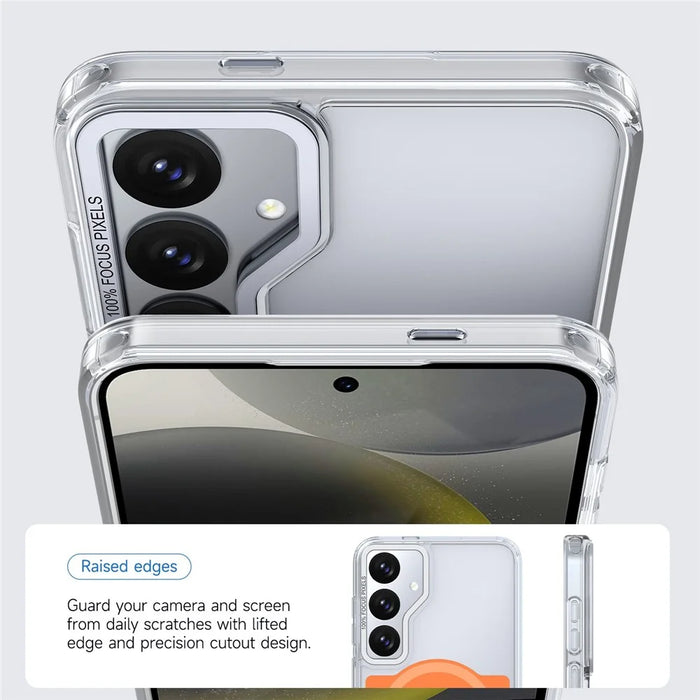 For Samsung Galaxy S26 Magnetic Case TPU Acrylic Phone Back Cover - Orange - 4