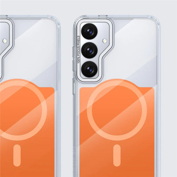 For Samsung Galaxy S26 Magnetic Case TPU Acrylic Phone Back Cover - Orange - 7