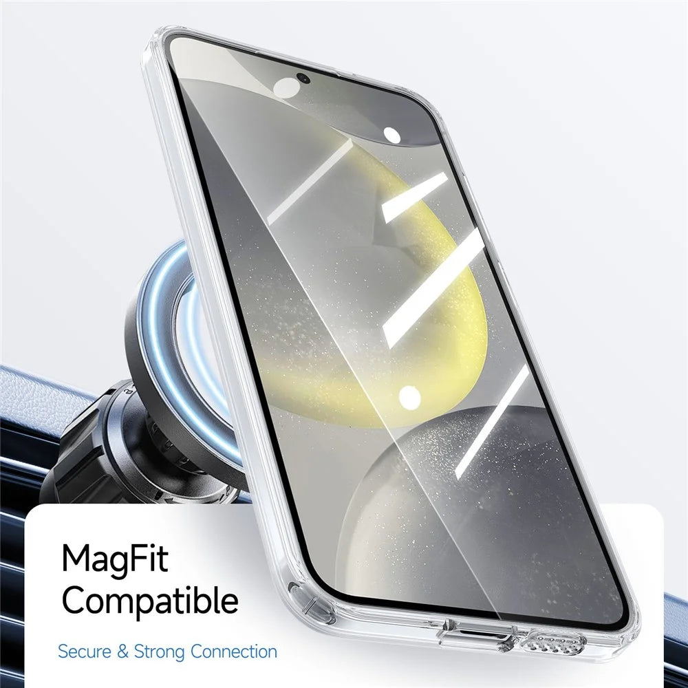 For Samsung Galaxy S26+ Magnetic Case TPU Acrylic Phone Back Cover - Orange - 3