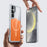 For Samsung Galaxy S25 Magnetic Case TPU Acrylic Phone Back Cover - Orange - 5