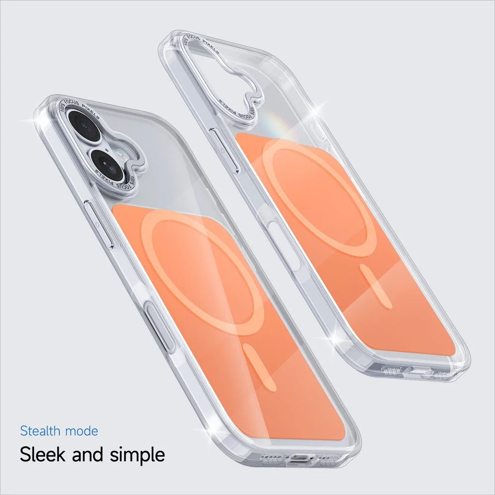 For iPhone 17 Case Compatible with MagSafe TPU Acrylic Phone Back Cover - Orange - 6