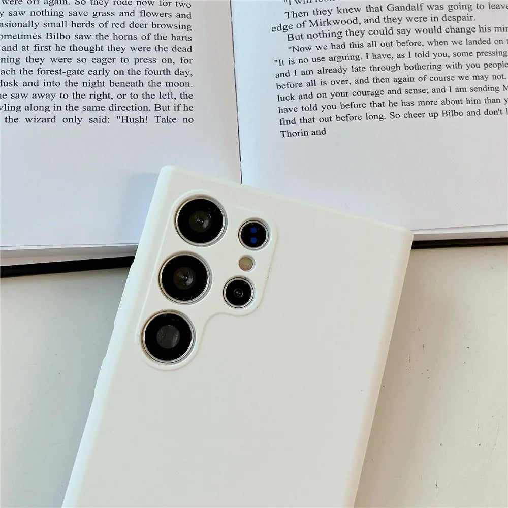 For Samsung Galaxy S26 Ultra Cell Phone Case Liquid Silicone Dropproof Cover - White - 5
