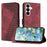 For Samsung Galaxy S26 Leather Case 7-Shaped Pattern Wallet Stand Shockproof Phone Cover - Brown - 1