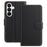 For Samsung Galaxy S26+ Leather Case Wallet Stand Solid Color Anti Drop Phone Cover - Black - 1