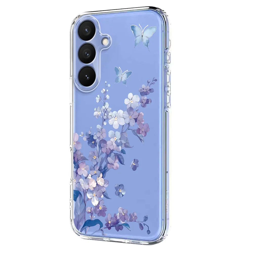 For Samsung Galaxy S26+ Case Butterfly Floral Pattern Printing TPU Phone Back Cover - Violets - 2