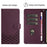 For Samsung Galaxy A57 5G Case Imprinted Honeycomb RFID Blocking Leather Phone Cover with Strap - Dark Purple - 4