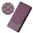 For Samsung Galaxy A57 5G Case Imprinted Honeycomb RFID Blocking Leather Phone Cover with Strap - Dark Purple - 7