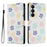 For Samsung Galaxy S26+ Case Pattern Print PU Leather Wallet Phone Cover with Wrist Strap - Colored Flowers - 1