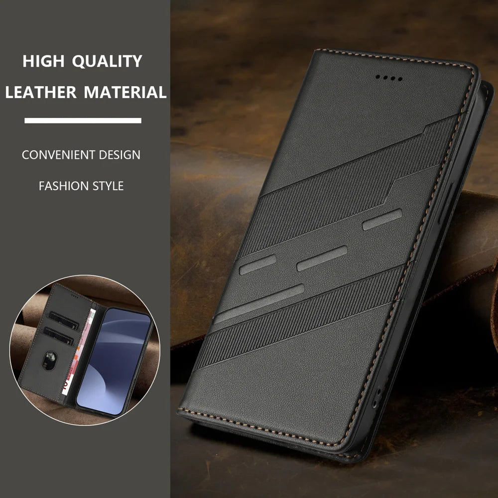 For Samsung Galaxy S26 Ultra Phone Cases Punk Style Imprinted Wallet Stand Leather Cover - Black - 3