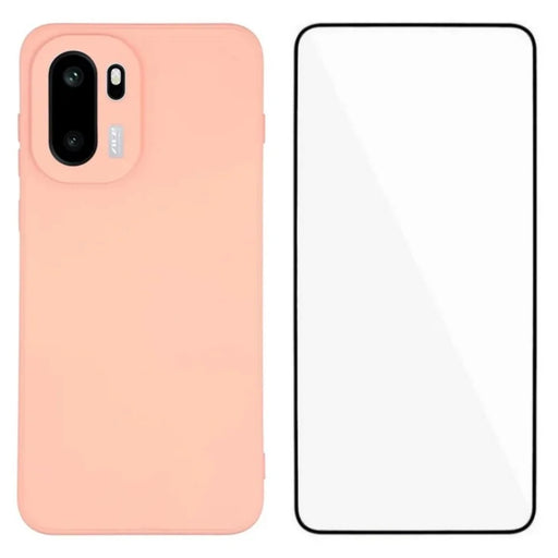 WANLONFENG For OnePlus Ace 6 5G / OnePlus Ace 6T 5G / OnePlus 15R 5G Phone Case  RB2 Series TPU Back Cover with Tempered Glass - Pink - 1