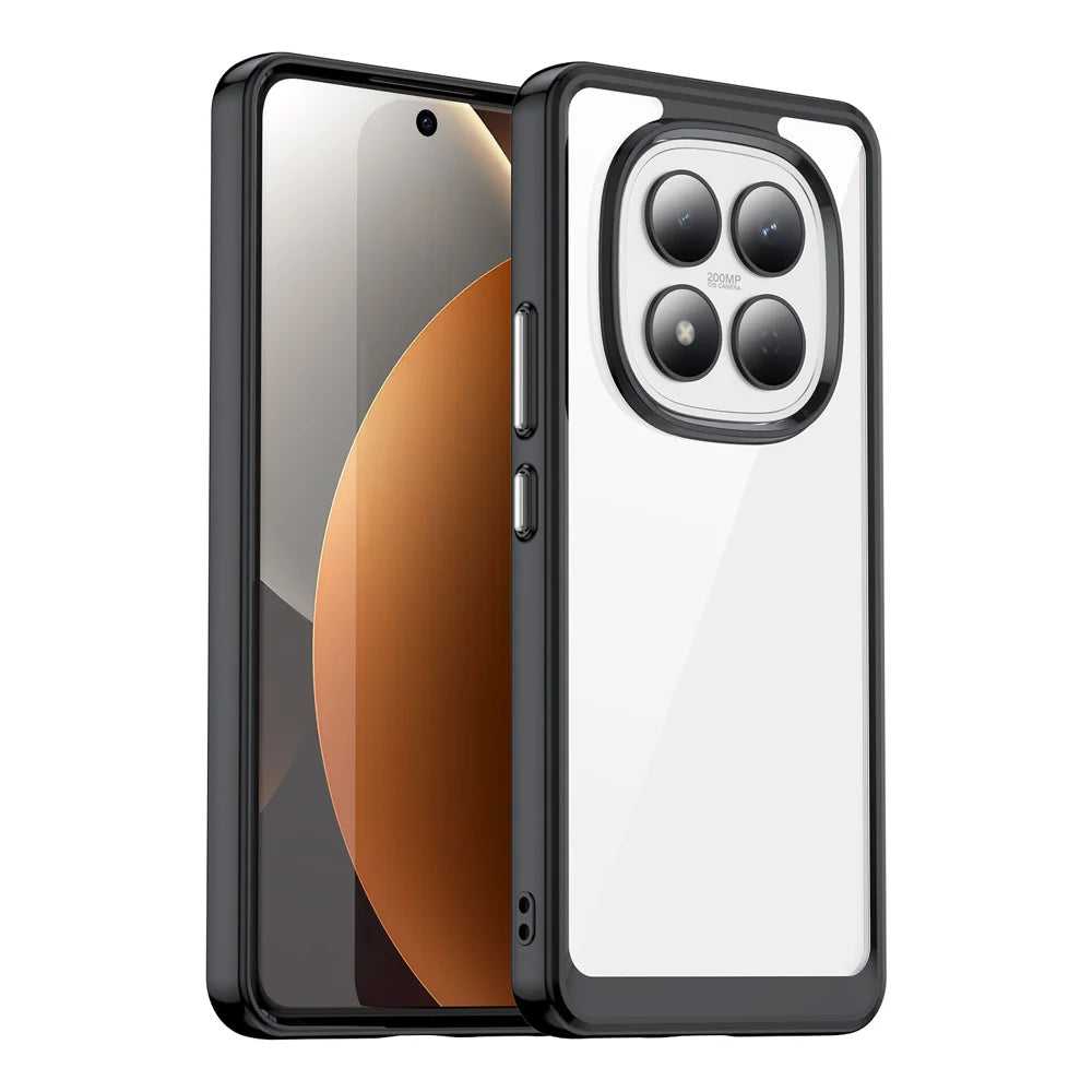 WANLONFENG For Xiaomi Redmi Note 15 Pro 4G (Global) Phone Case  XC Series TPU Acrylic Cover with Tempered Glass (Big Lens Hole) - Black - 2