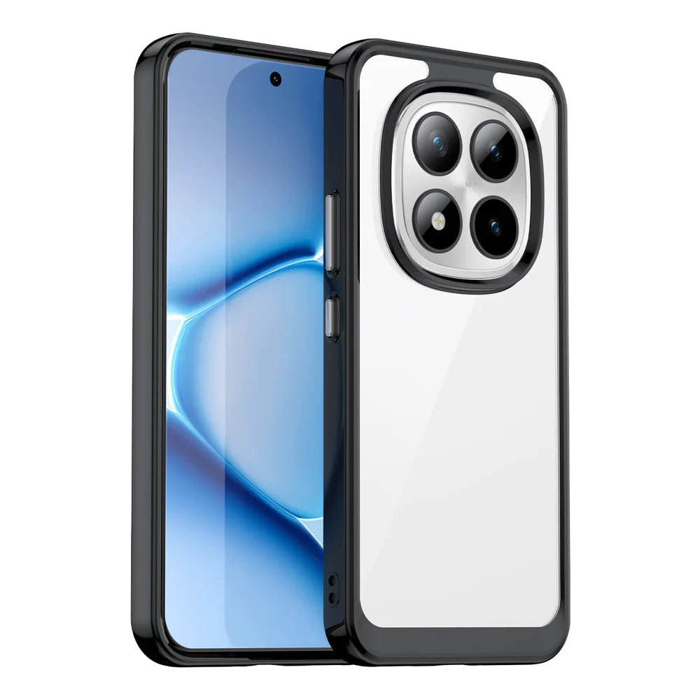 WANLONFENG For Xiaomi Redmi Note 15 Pro 5G (Global) Phone Case  XC Series TPU Acrylic Cover with Tempered Glass (Big Lens Hole) - Black - 2