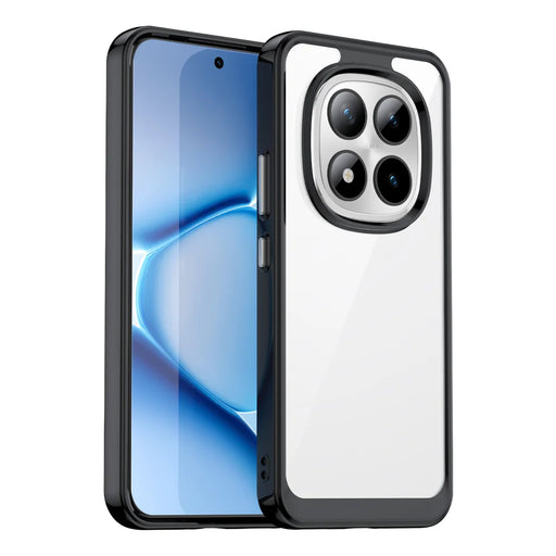 WANLONFENG For Xiaomi Redmi Note 15 Pro+ 5G (Global) / Xiaomi Poco M8 Pro 5G Phone Case  XC Series TPU Acrylic Cover with Tempered Glass (Big Lens Hole) - Black - 2