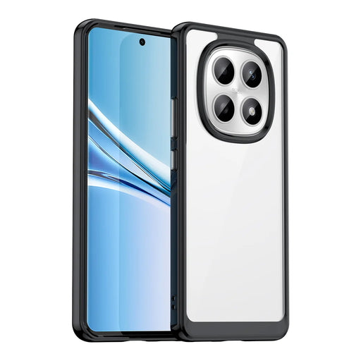 WANLONFENG For Xiaomi Redmi Note 15 4G (Global) Phone Case  XC Series TPU Acrylic Cover with Tempered Glass (Big Lens Hole) - Black - 2