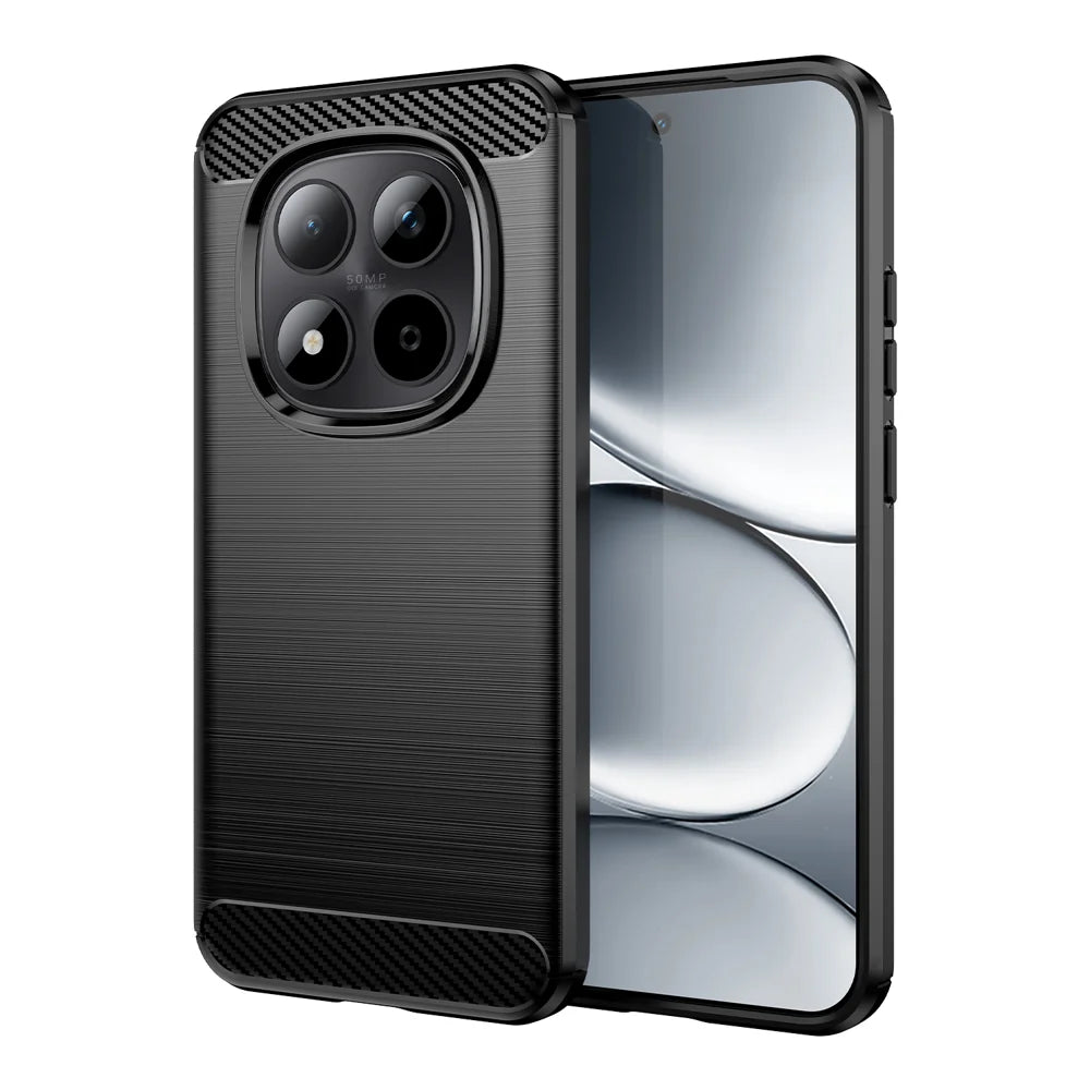 WANLONFENG For Xiaomi Redmi Note 15 Pro 5G (Global) Case with Screen Film  LS Series Big Lens Hole Brushed Texture TPU Phone Cover - Black - 2