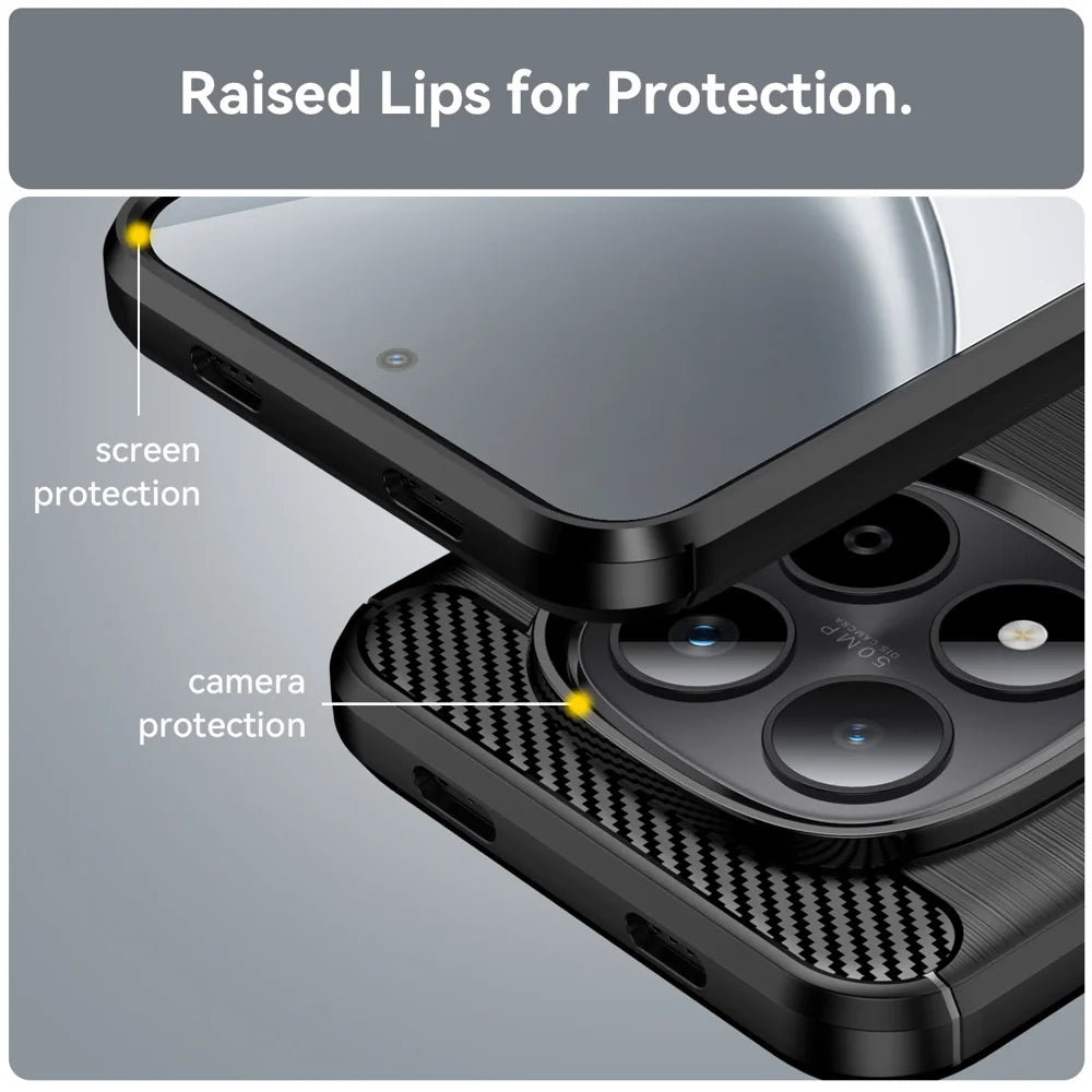 WANLONFENG For Xiaomi Redmi Note 15 Pro 5G (Global) Case with Screen Film  LS Series Big Lens Hole Brushed Texture TPU Phone Cover - Black - 7