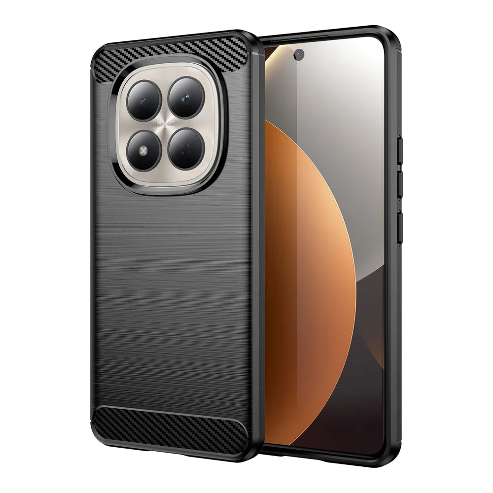 WANLONFENG For Xiaomi Redmi Note 15 Pro 4G (Global) Case with Screen Film  LS Series Big Lens Hole Brushed Texture TPU Phone Cover - Black - 2