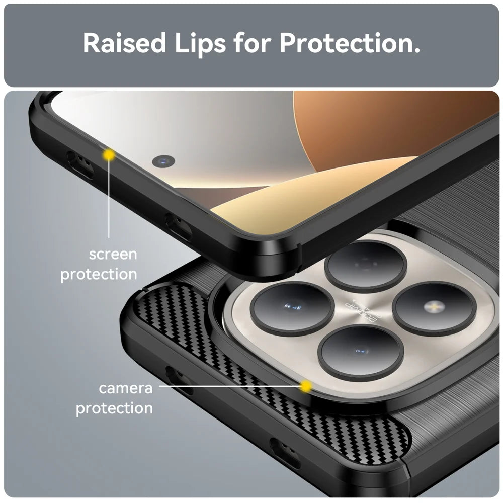 WANLONFENG For Xiaomi Redmi Note 15 Pro 4G (Global) Case with Screen Film  LS Series Big Lens Hole Brushed Texture TPU Phone Cover - Black - 7