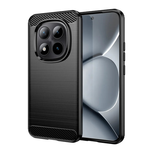 WANLONFENG For Xiaomi Poco M8 Pro 5G / Xiaomi Redmi Note 15 Pro+ 5G (Global) Case with Screen Film  LS Series Big Lens Hole Brushed Texture TPU Phone Cover - Black - 2