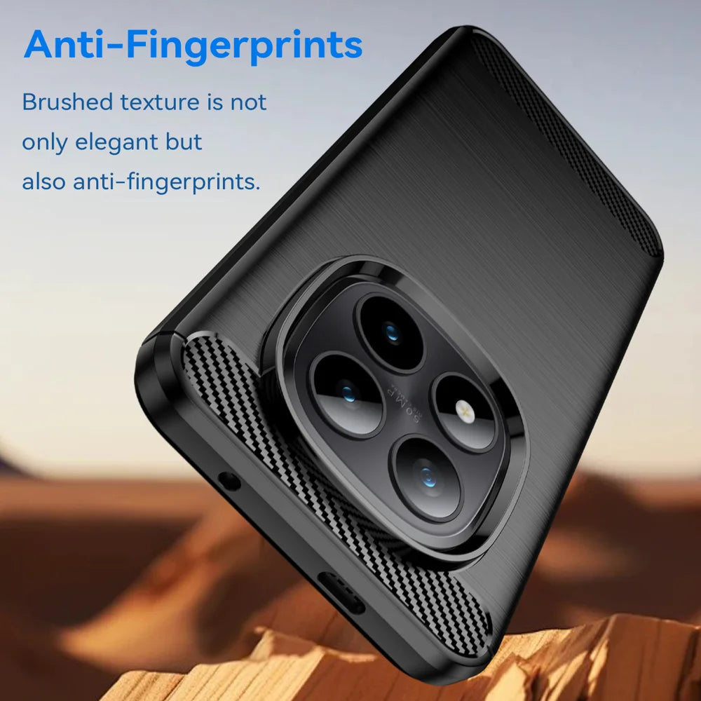 WANLONFENG For Xiaomi Poco M8 Pro 5G / Xiaomi Redmi Note 15 Pro+ 5G (Global) Case with Screen Film  LS Series Big Lens Hole Brushed Texture TPU Phone Cover - Black - 4