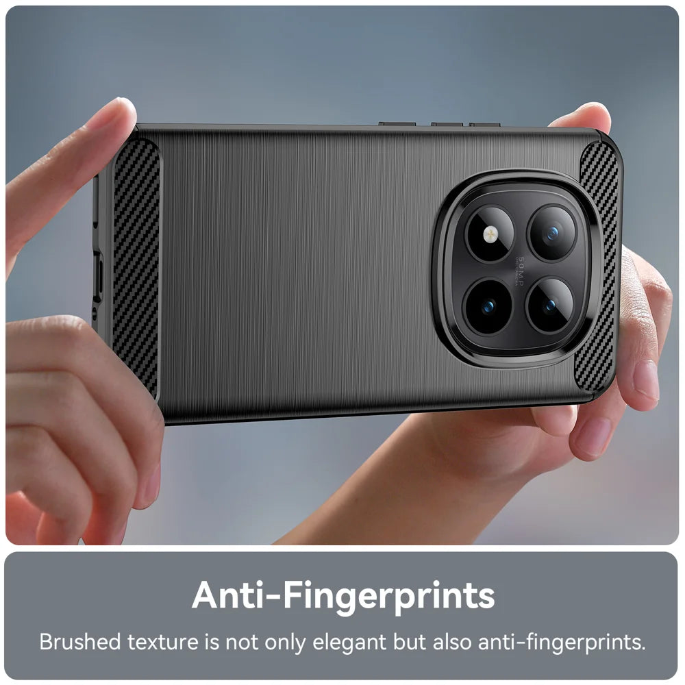 WANLONFENG For Xiaomi Poco M8 Pro 5G / Xiaomi Redmi Note 15 Pro+ 5G (Global) Case with Screen Film  LS Series Big Lens Hole Brushed Texture TPU Phone Cover - Black - 6