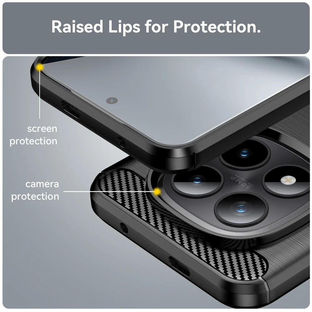 WANLONFENG For Xiaomi Poco M8 Pro 5G / Xiaomi Redmi Note 15 Pro+ 5G (Global) Case with Screen Film  LS Series Big Lens Hole Brushed Texture TPU Phone Cover - Black - 7