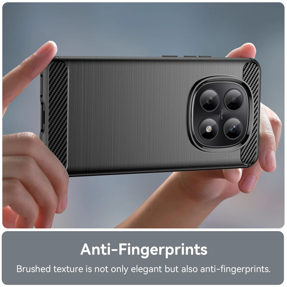 WANLONFENG For Xiaomi Poco M8 5G / Xiaomi Redmi Note 15 5G (Global) Case with Screen Film  LS Series Big Lens Hole Brushed Texture TPU Phone Cover - Black - 6