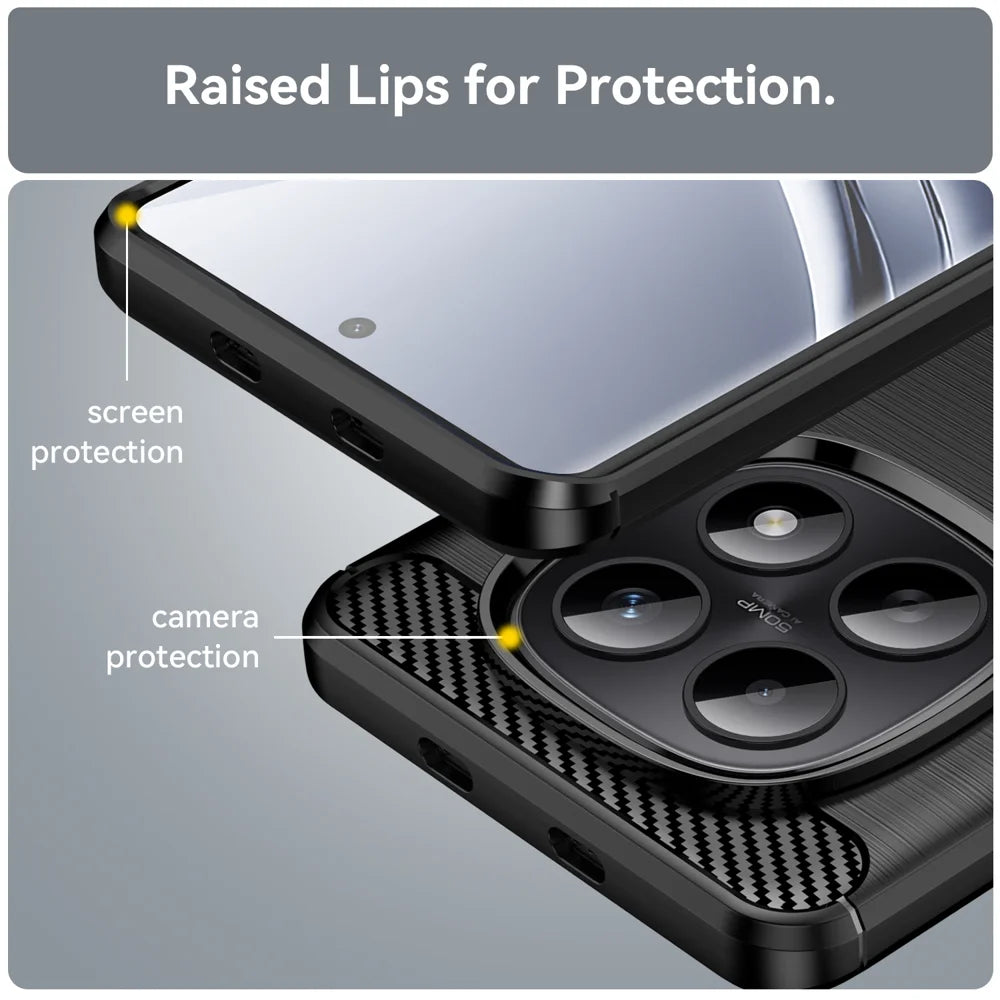 WANLONFENG For Xiaomi Poco M8 5G / Xiaomi Redmi Note 15 5G (Global) Case with Screen Film  LS Series Big Lens Hole Brushed Texture TPU Phone Cover - Black - 7